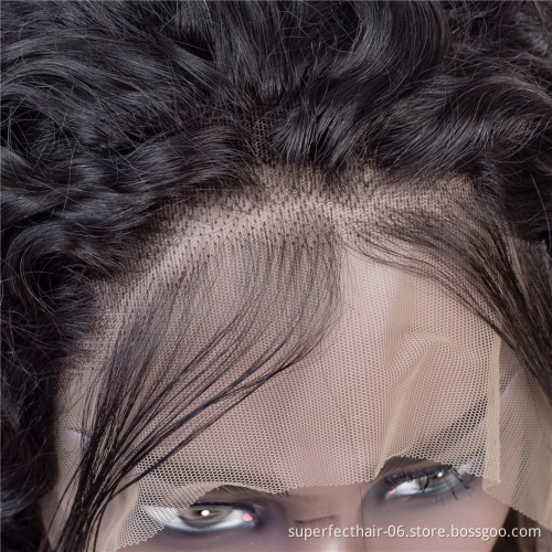 360 Lace Wholesale Price 150% Density curly Wig With Baby Hair Remy Pre Plucked Natural 100% Human Hair Lace Wig